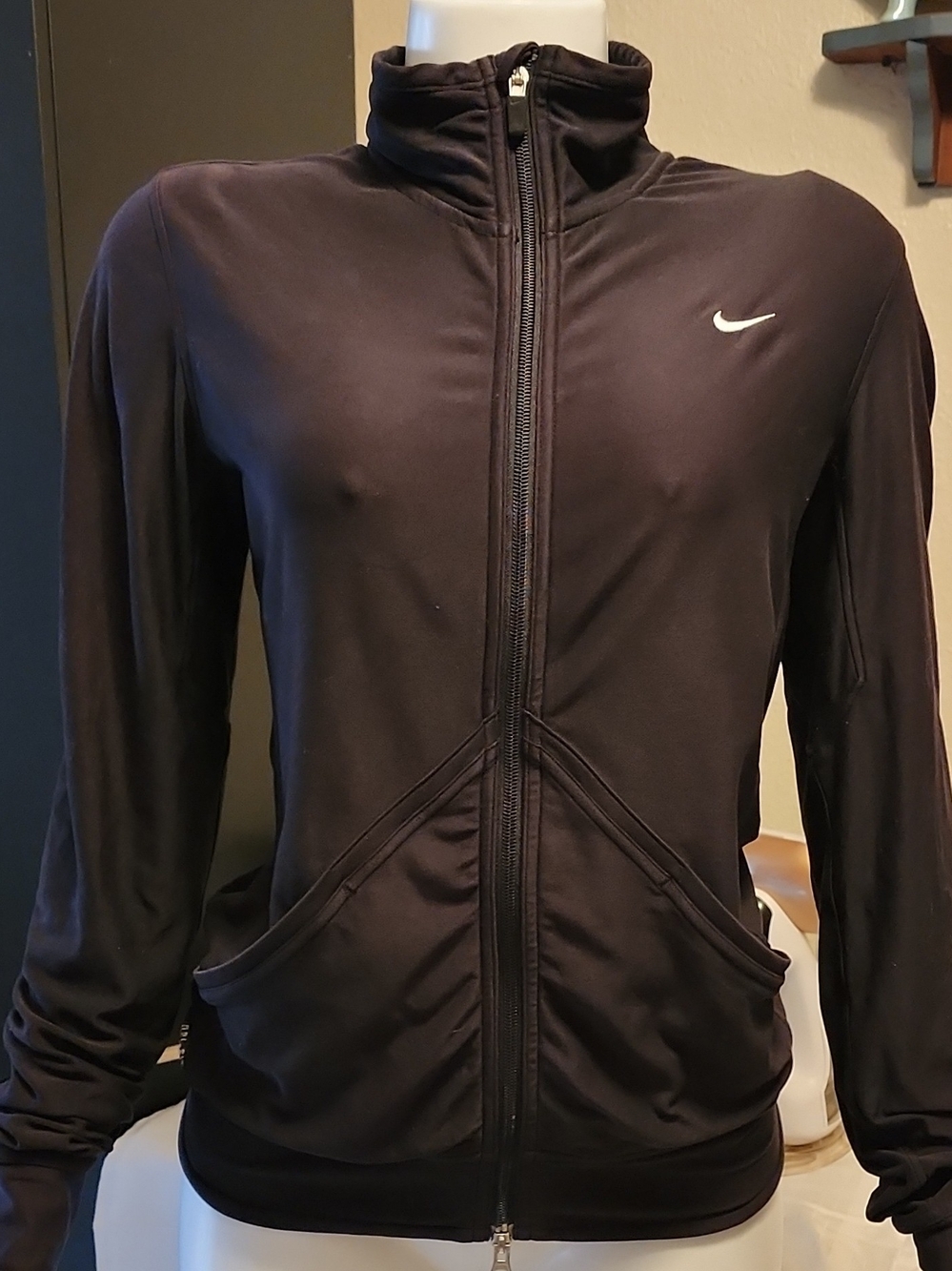 Nike Women Black Full-Zip Athletic Jacket
